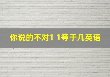 你说的不对1 1等于几英语